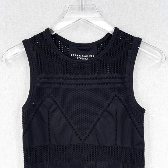 ATHLETA DEREK LAM Soho Seamless Muscle Tank Womens Small Black Perforated Knit - Picture 4 of 11